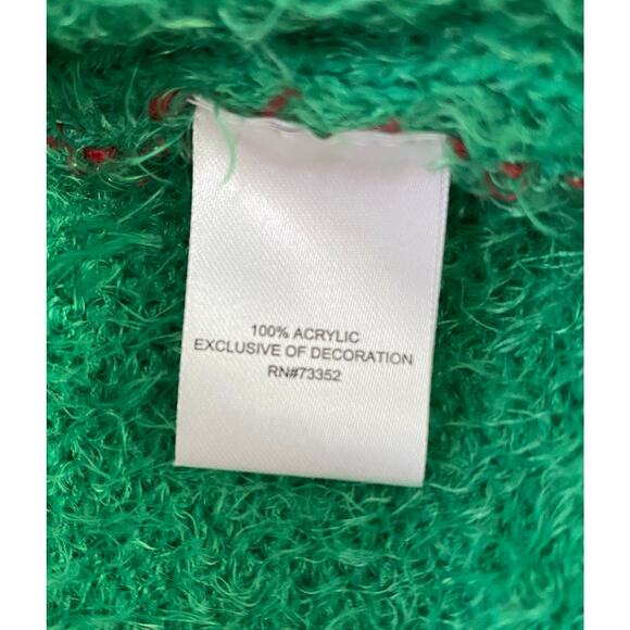 33 Degrees Unisex M Fuzzy Striped Rudolph Reindeer Ugly Christmas Sweater - Picture 7 of 8